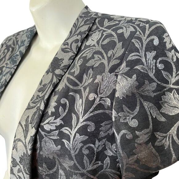 JR Nites Womens Silver Black Bolero Cap Sleeve Jacket Open Whimsigoth Y2K sz 12 - Picture 10 of 16